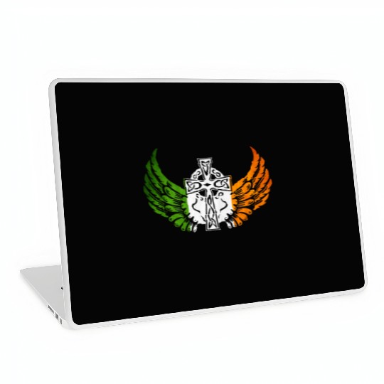 Irish Flag Design Celtic Cross Irish gift Laptop Skins