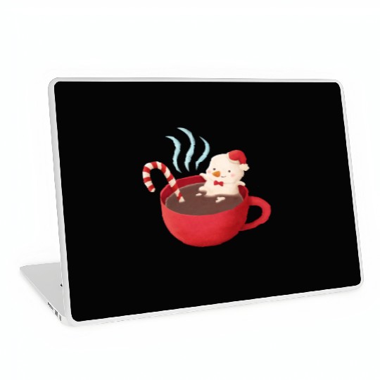 Cute Snowman in Hot Cocoa Laptop Skins