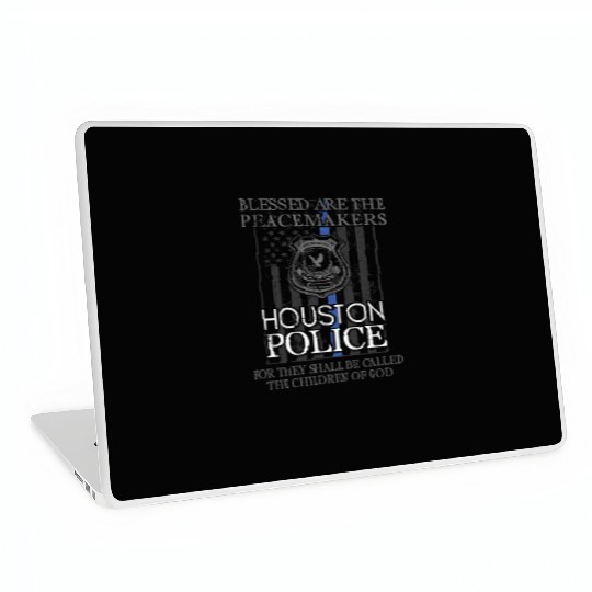 Houston Police Support Saint Michael Police Officer Prayer Laptop Skins