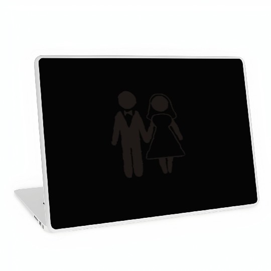 Bride And Groom Silhouette Laptop Skins