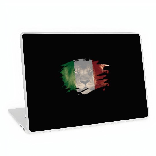 Italy Flag & African Lion Picture Laptop Skins