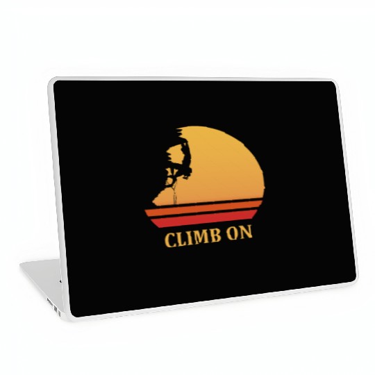 climb on rock climbing Laptop Skins