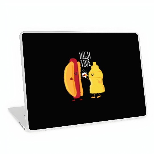 HOT DOG & MUSTARD HIGH FIVE Laptop Skins
