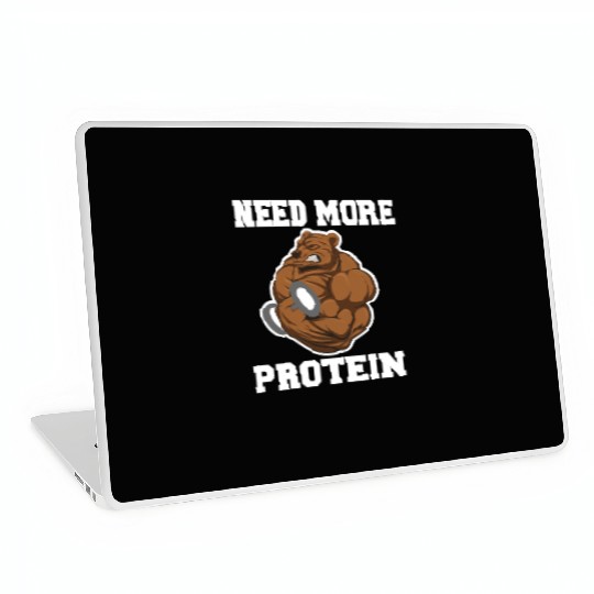 Fitness Gym Bear - Protein Grizzly Bear Laptop Skins