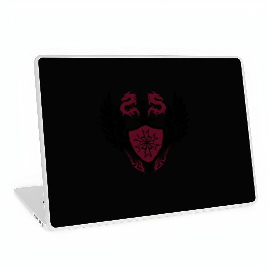 warrior shield and dragon crest Laptop Skins