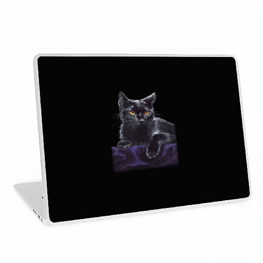 black cat Laptop Skins