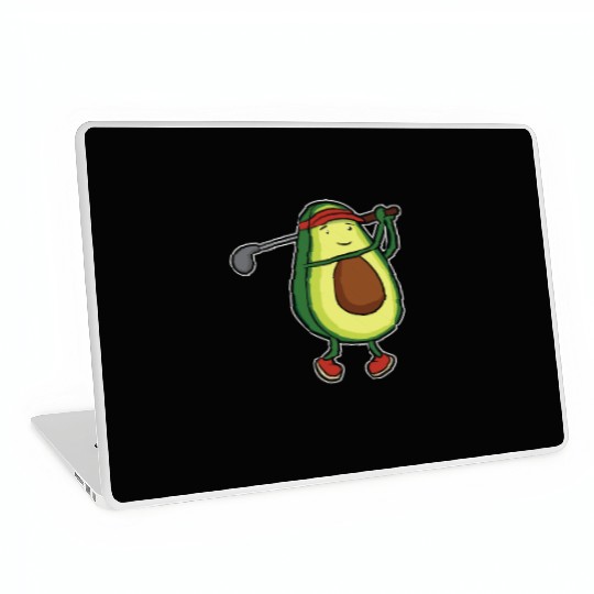 Funny avocado golf swing golf player gift Laptop Skins