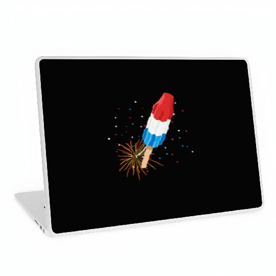 Fireworks Popsicle American Flag 4th of July Laptop Skins