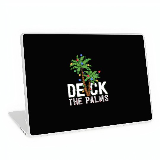 Deck The Palm Tree Lights Tropical Hawaii Family Laptop Skins