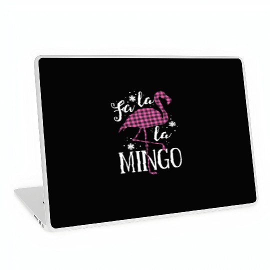 Fa La La Mingo Flamingo Christmas Laptop Skins Pink