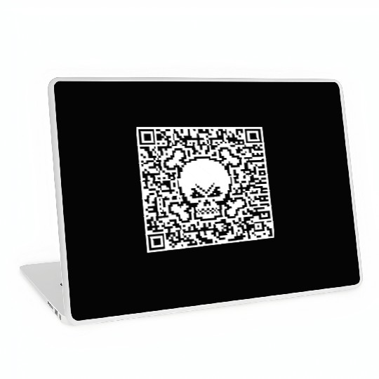 Skull And Crossbones (Quick Response Code / NEG) Laptop Skins