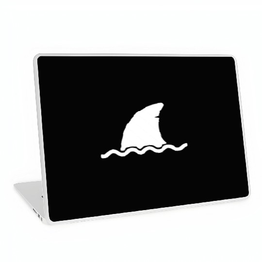 Shark shark fin water sea animal swim present Laptop Skins