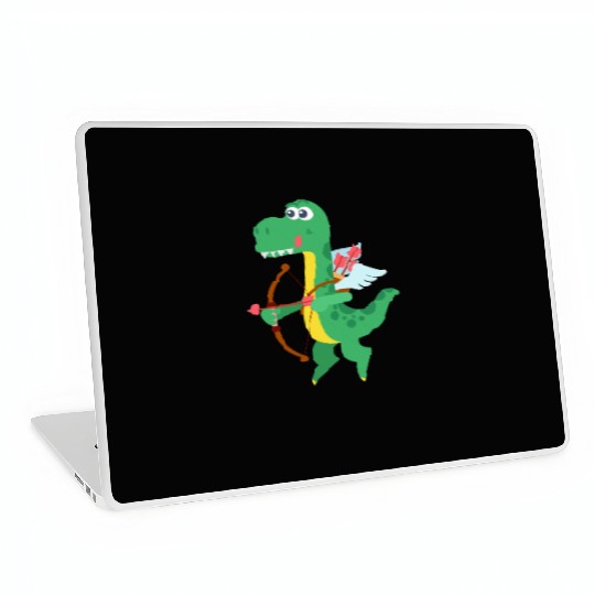Lovely Dinosaur cupid in Valentine's day Laptop Skins