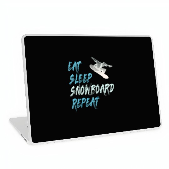 eat sleep snowboard repeat winter sports gift Laptop Skins