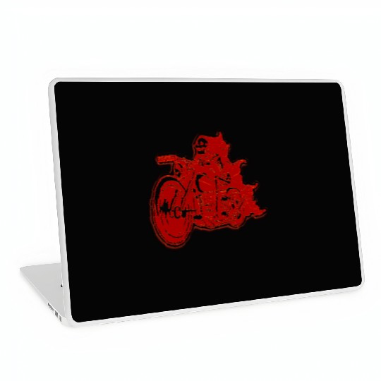 Street Skeleton Riding Bicycle Design Laptop Skins