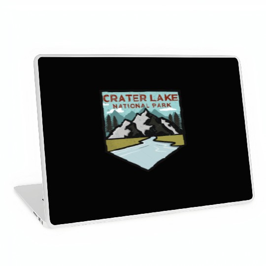 Retro Vintage Crater Lake National Park Gift Laptop Skins