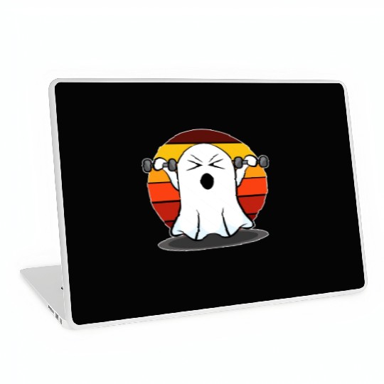 Halloween gift ghost fitness bodybuilding workout Laptop Skins