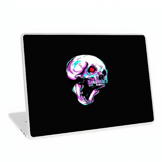 Skull Robot With Red Blinking Eye Cyborg Laptop Skins