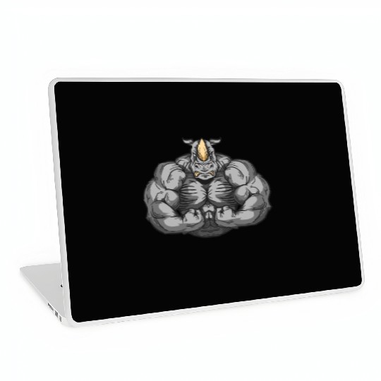 Bodybuilder Rhino Toning Rhinoceros Fitness Laptop Skins