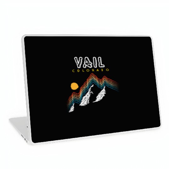 Vail Colorado Usa Ski Resort 1980S Retro Laptop Skins