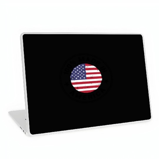 USA Made in America flag stamp Laptop Skins