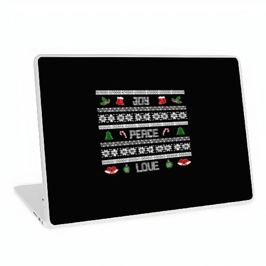 65 MCMLXV JOY PEACE LOVE CHRISTMAS SWEATER DESIGN Laptop Skins
