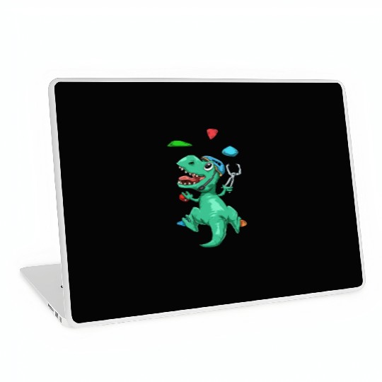 Funny T-Rex Bouldering and Rock Climbing Gift Laptop Skins