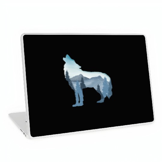Alpha Wolf Art - Nature Background Laptop Skins