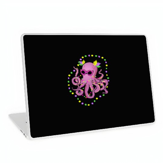 Mardi Gras Octopus For Octopus Lover Laptop Skins