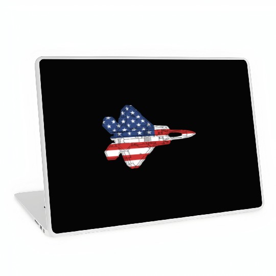 F-22 Raptor Fighter Jet Airplane American Flag F22 Laptop Skins
