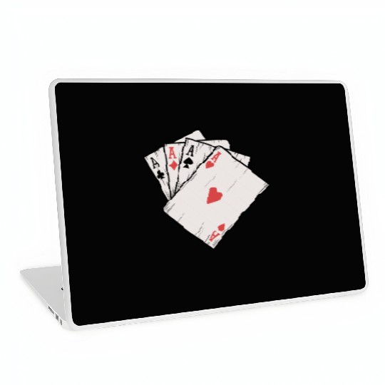 Traditional Tattoo Four Aces Playing Card Game Laptop Skins
