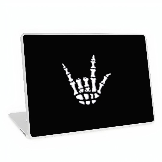I Love You Sign Language Gift Skeleton Hand Hallow Laptop Skins