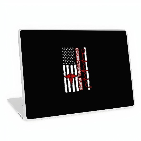 Correctional Nurse USA Flag Nursing RN Laptop Skins