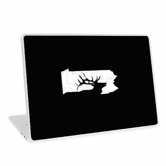 Pennsylvania Elk Hunting Bull Elk PA State Shape Laptop Skins
