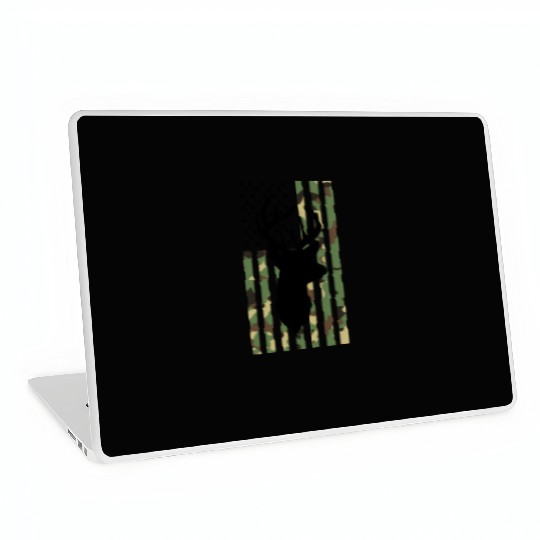Camouflage American Flag Deer Hunting Laptop Skins