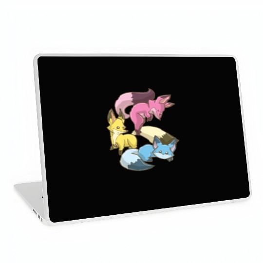 Pansexual Fox,Kawaii Pastel Goth Anime Art Pan Laptop Skins