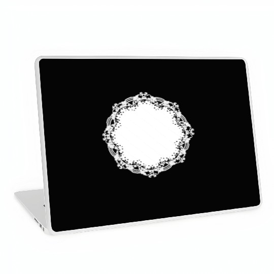 snow-white cake lace as a frame and decoration Laptop Skins