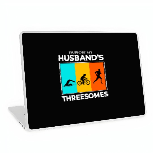 Swim Bike Run Triathlon Triathlete Husband Wife Laptop Skins
