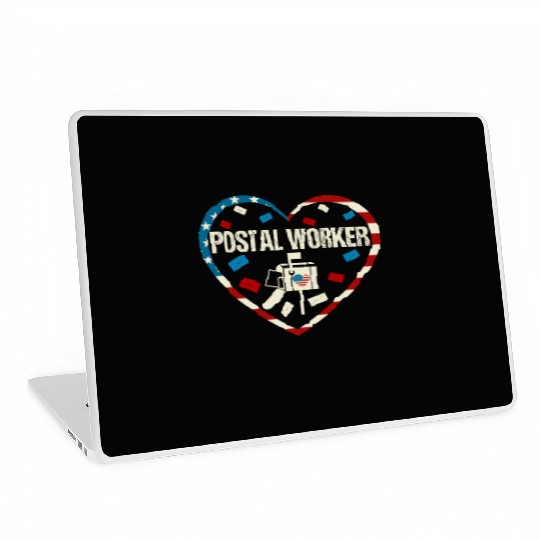 Postal worker mail carrier Heart Love Laptop Skins