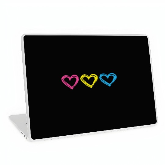 LGBTQ Gift Pink Yellow Blue Hearts Love is Love Laptop Skins