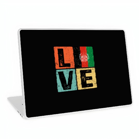 I Love Afghanistan Flag for Afghan Pride Laptop Skins