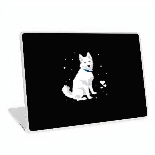 Cute White Siberian Husky Sweet White Snow Dog Laptop Skins