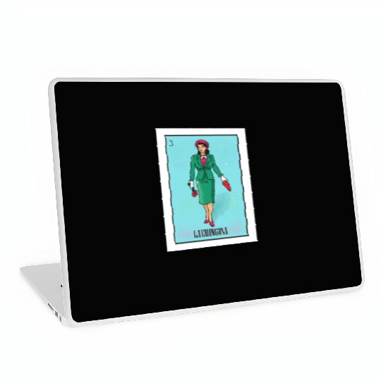 La Chingona The Bad Ass Woman Card Mexican Lottery Laptop Skins
