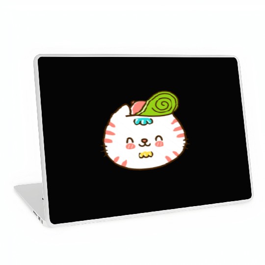 Kawaii Cat Head Smiling Laptop Skins