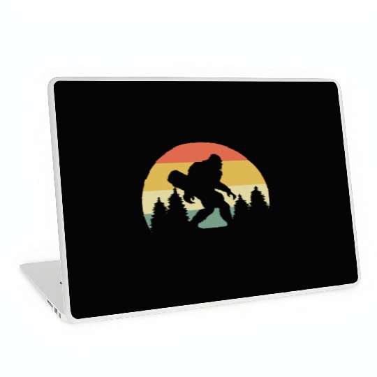 Retro Silhouette Sasquatch Bigfoot Skateboard Laptop Skins