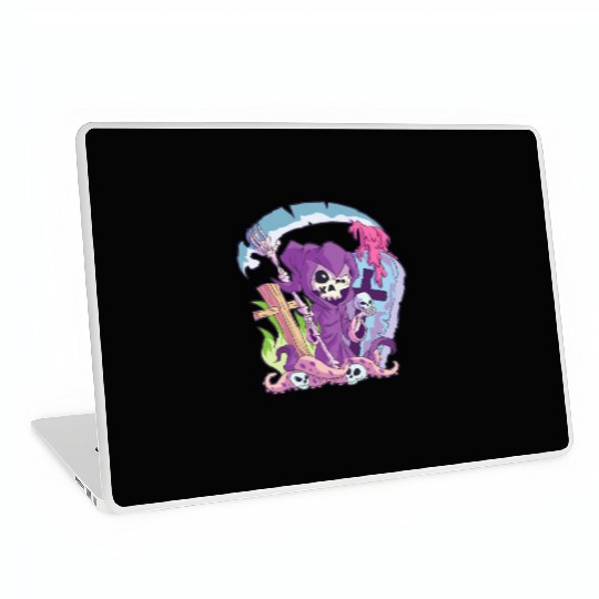 Kawaii Death Grim Reaper Pastel Goth Creepy Occult Laptop Skins