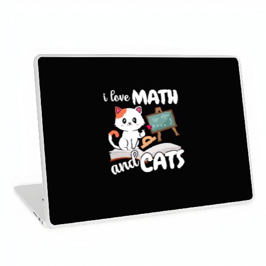 I Love Math And Cats Mathematics Laptop Skins
