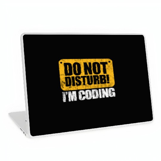 Do Not Disturb I'm Coding Vintage, Programmer Laptop Skins