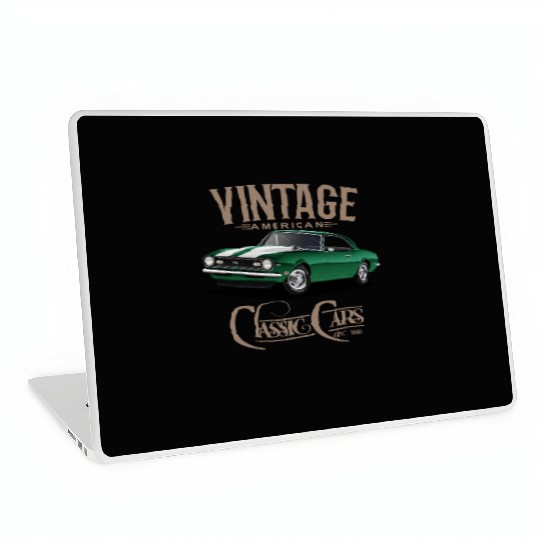 Vintage Green Camaro Classic Car Laptop Skins