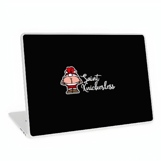 St. Knickerless funny Santa Claus Christmas puns Laptop Skins